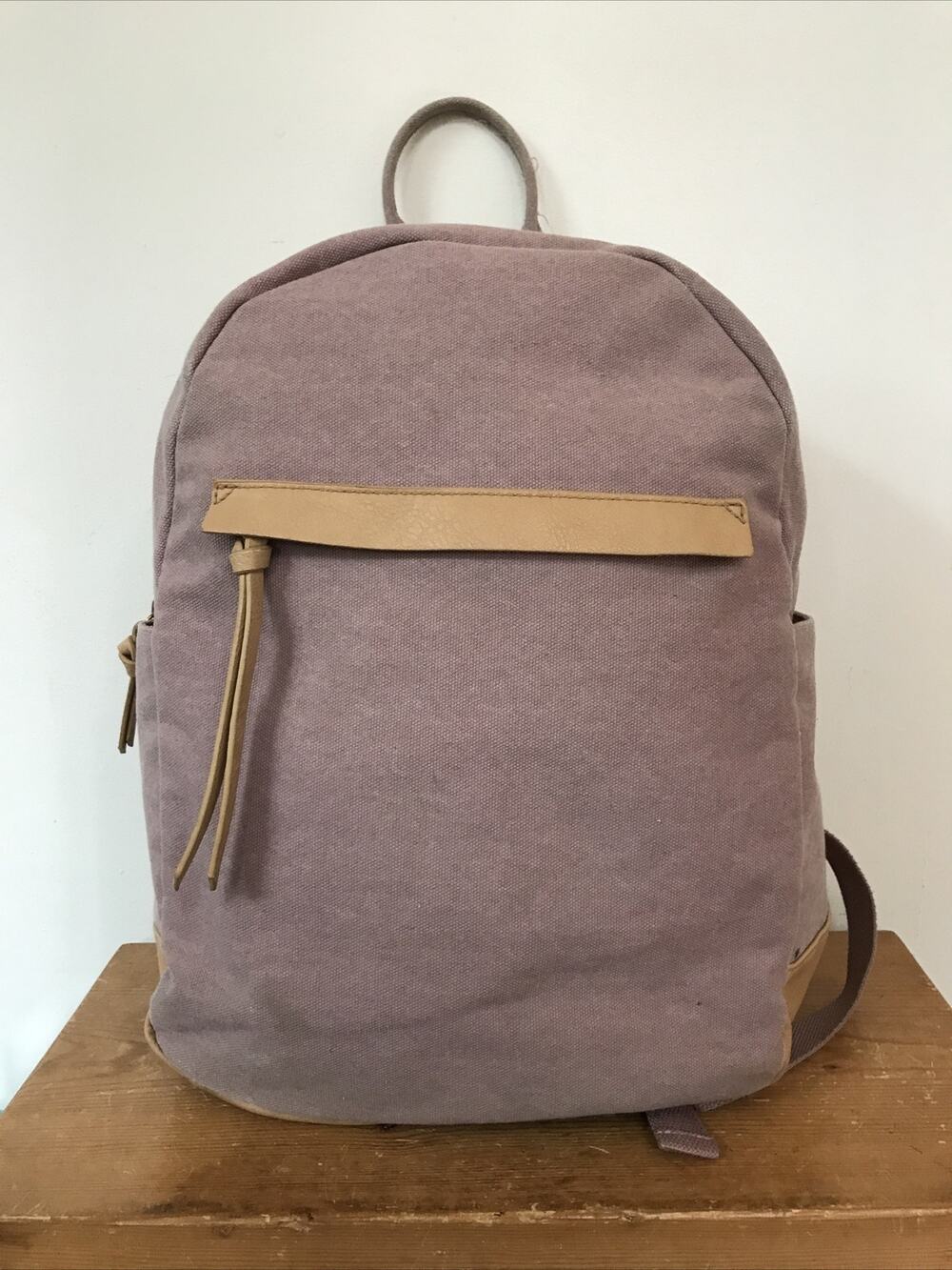 Universal Thread Goods Pink Canvas Leather Bottom School Bookbag Backpack Bag